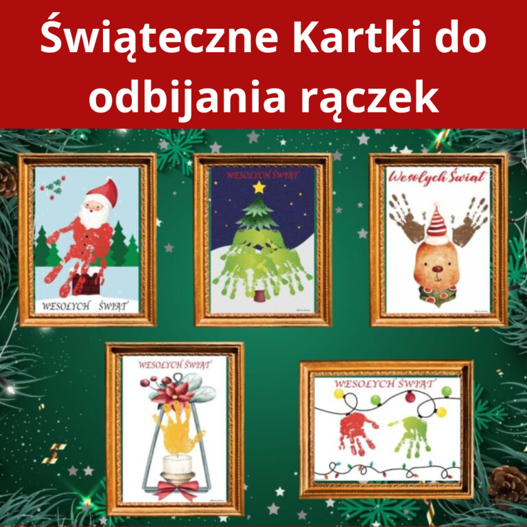 Kartki świąteczne do odbijania rączek
