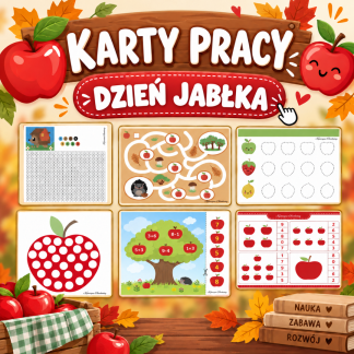 Dzień jabłka — karty pracy – materiał do druku PDF, Kwiecień Academy