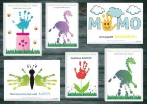 kartki dla mamy do odbijania rączek