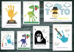 kartki dla taty do odbijania rączek