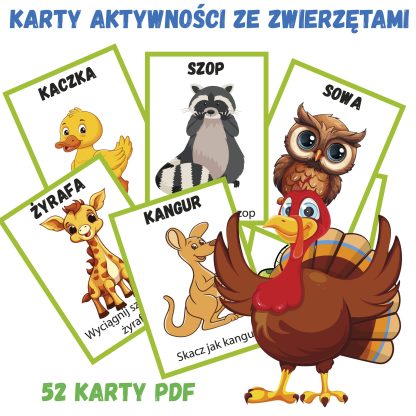Karty aktywności ze zwierzętami