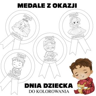 Medale na Dzień Dziecka do kolorowania – PDF do druku