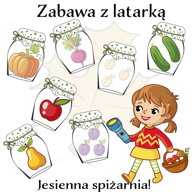 Zabawa z latarką: Jesienna spiżarnia – materiał do druku PDF, Kwiecień Academy