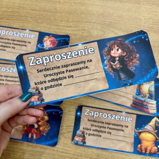 Zaproszenia na Pasowanie w magicznym stylu – zestaw 6 wzorów
