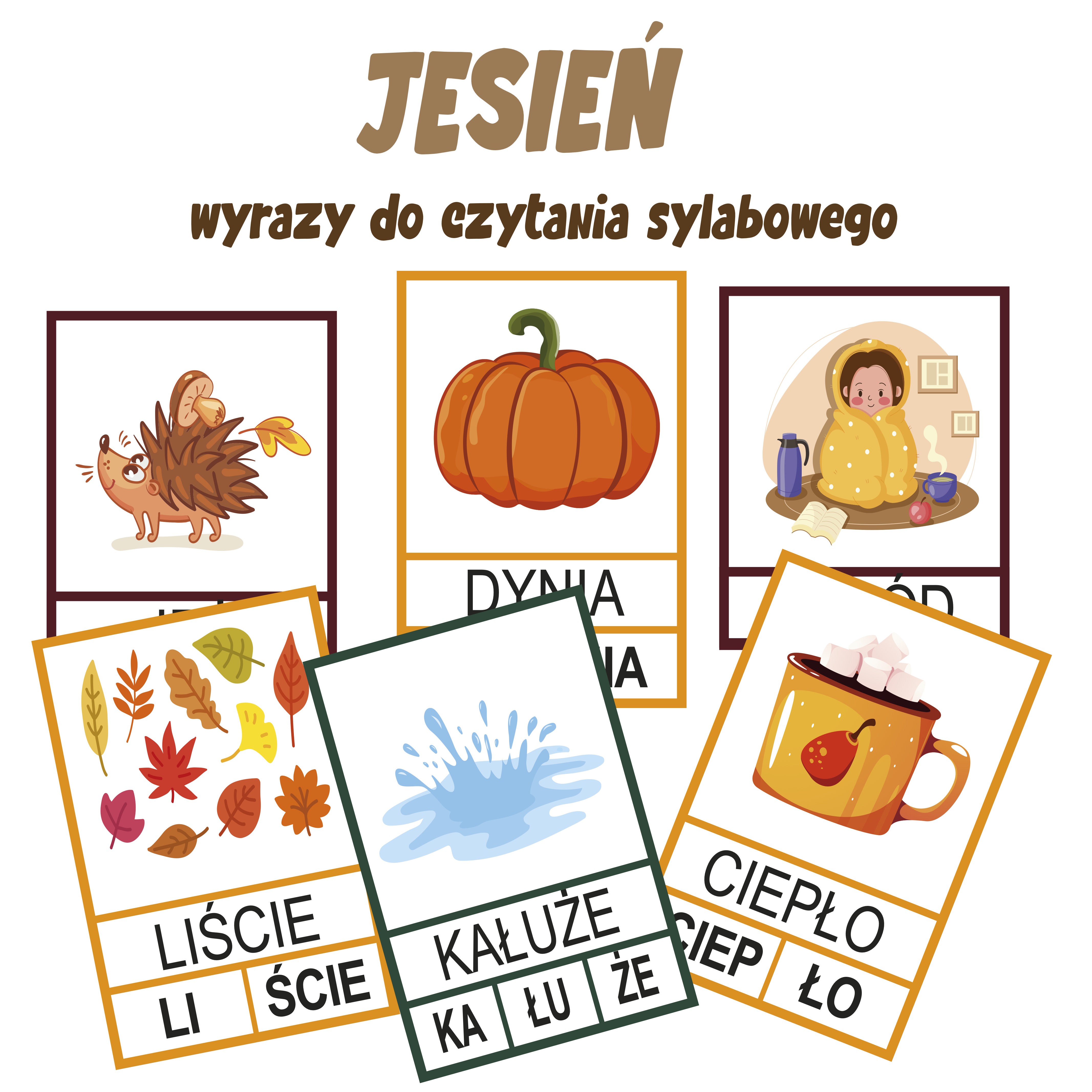 Jesienne czytanie sylabami — 54 fiszki i pięć sposobów na te same karty