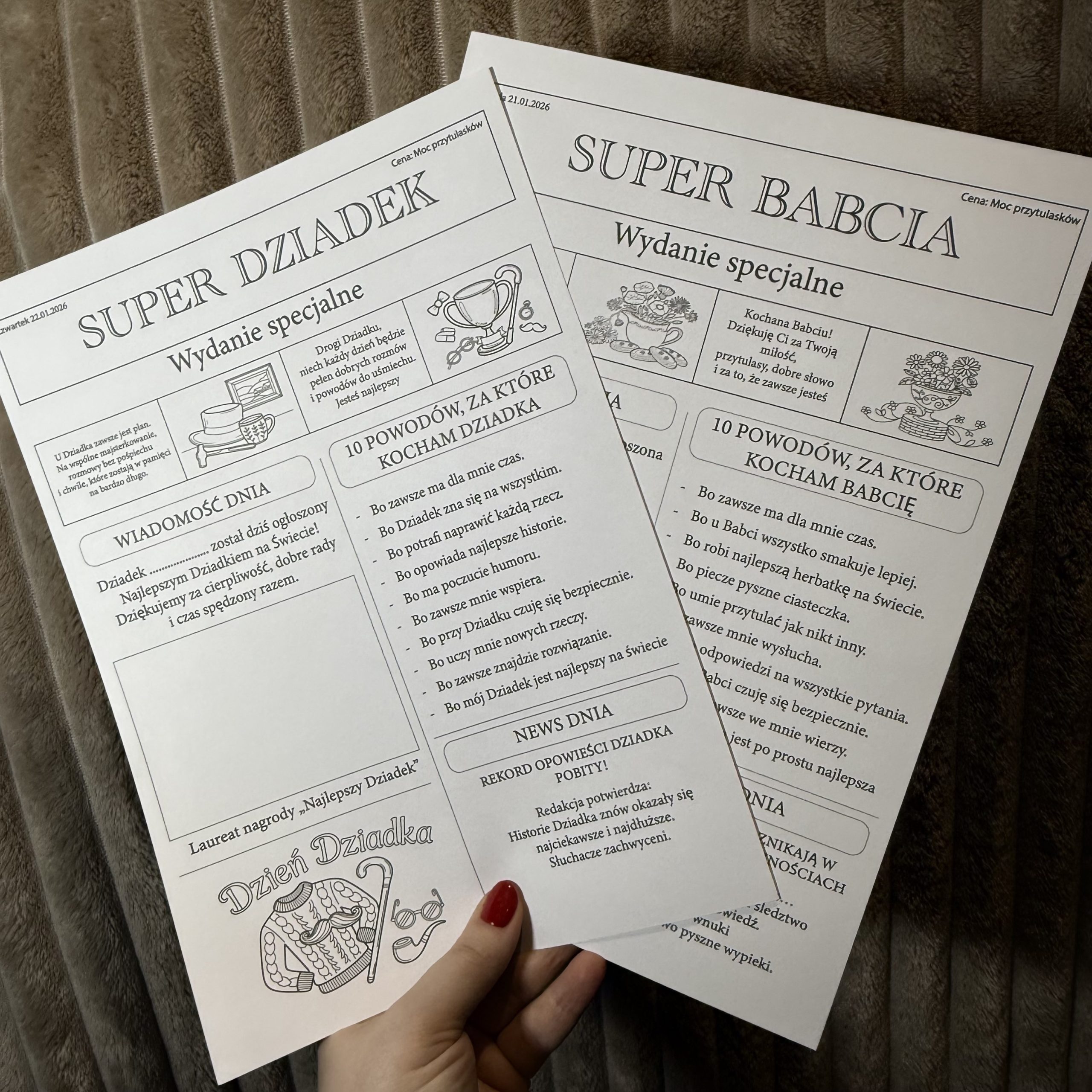 co napisać w gazecie dla babci i dziadka