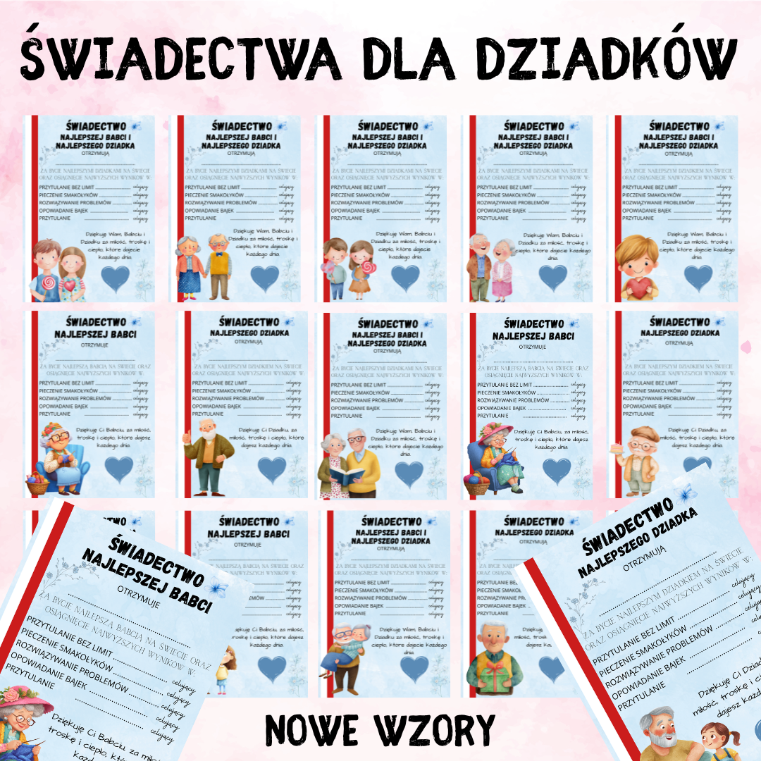 Świadectwa dla Dziadków - nowe wzory