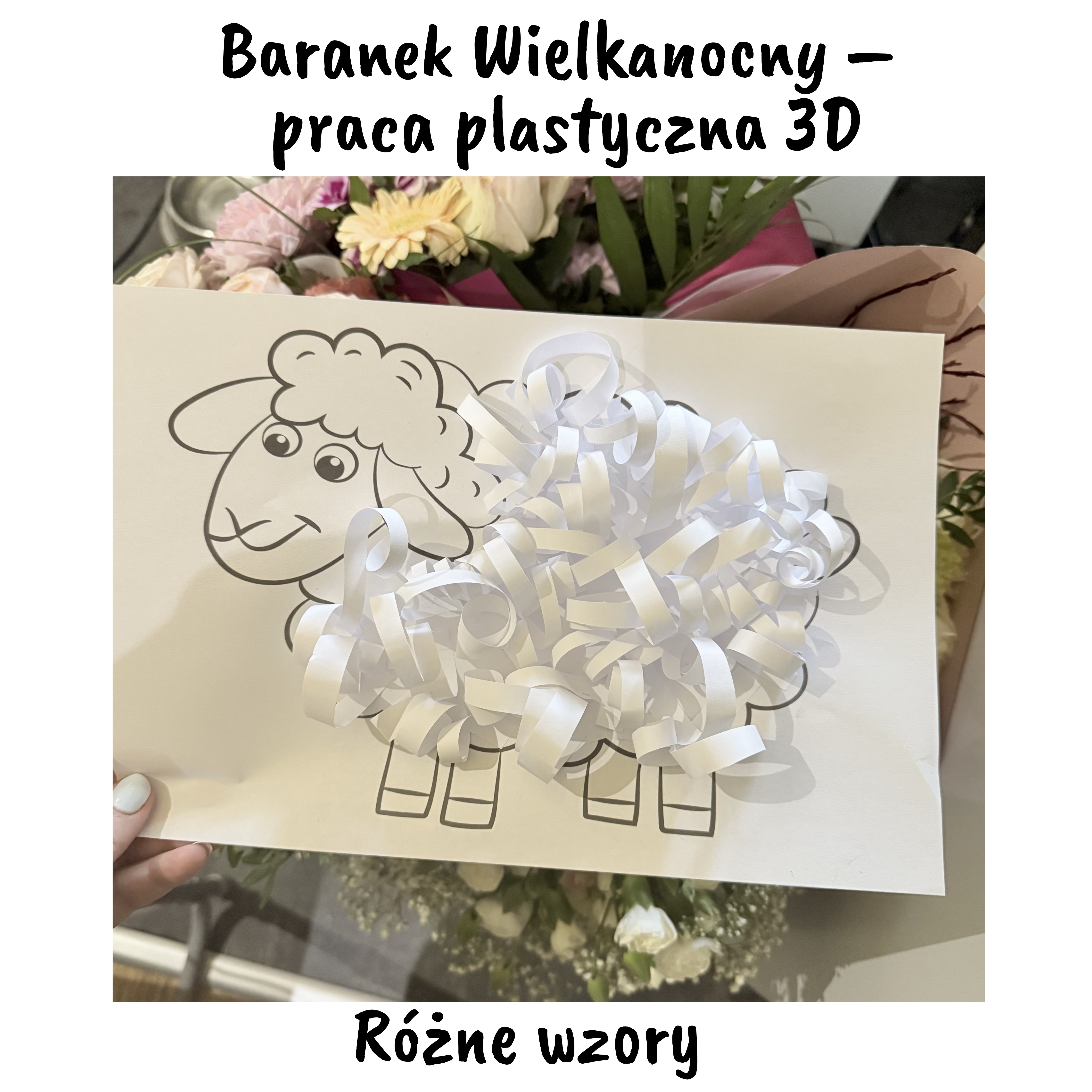 Baranek wielkanocny praca plastyczna 3D