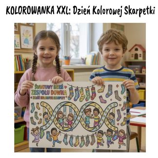 Kolorowanka XXL: dzien kolorowej skarpetki