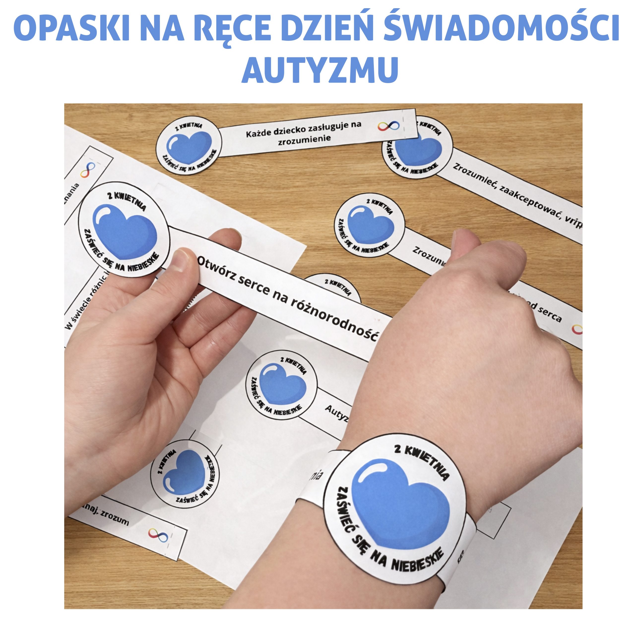 Opaski na ręce – Dzień Świadomości Autyzmu