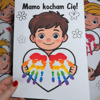 Dzień Mamy i Taty – kartki do odciskania dłoni do druku