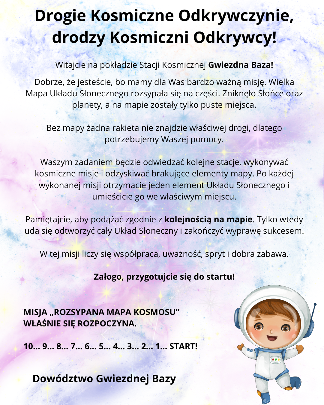 Kosmiczna gra terenowa „Rozsypana Mapa Kosmosu” – stacje zadaniowe dla dzieci - obrazek 2
