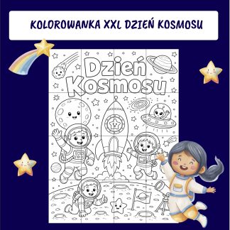 Kolorowanka XXL Dzień Kosmosu – 16 stron PDF do druku