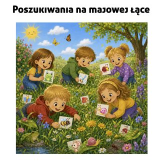 Poszukiwania na majowej łące – gra ruchowa do druku