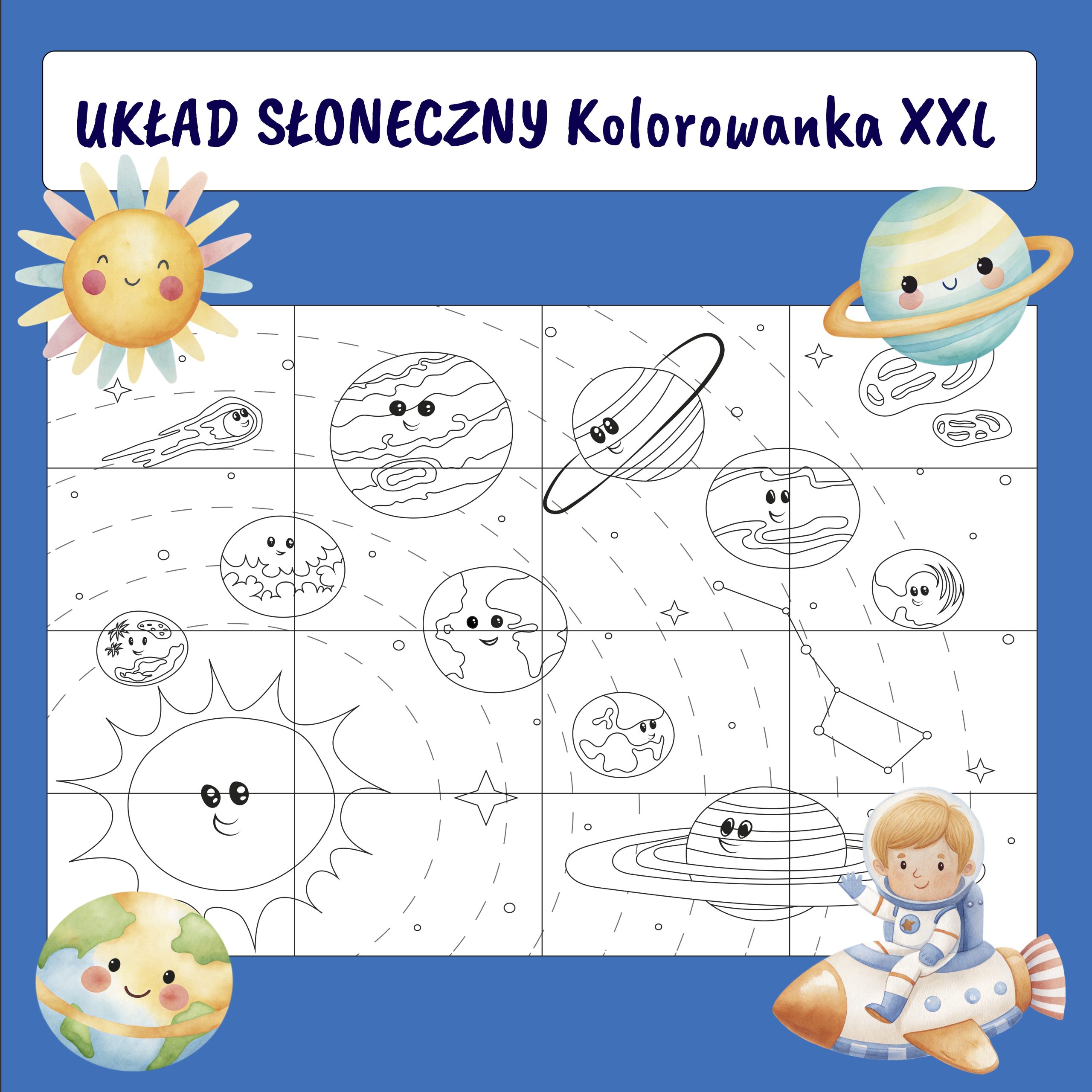 Układ Słoneczny Kolorowanka XXL