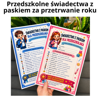 Przedszkolne świadectwa z paskiem za przetrwanie roku