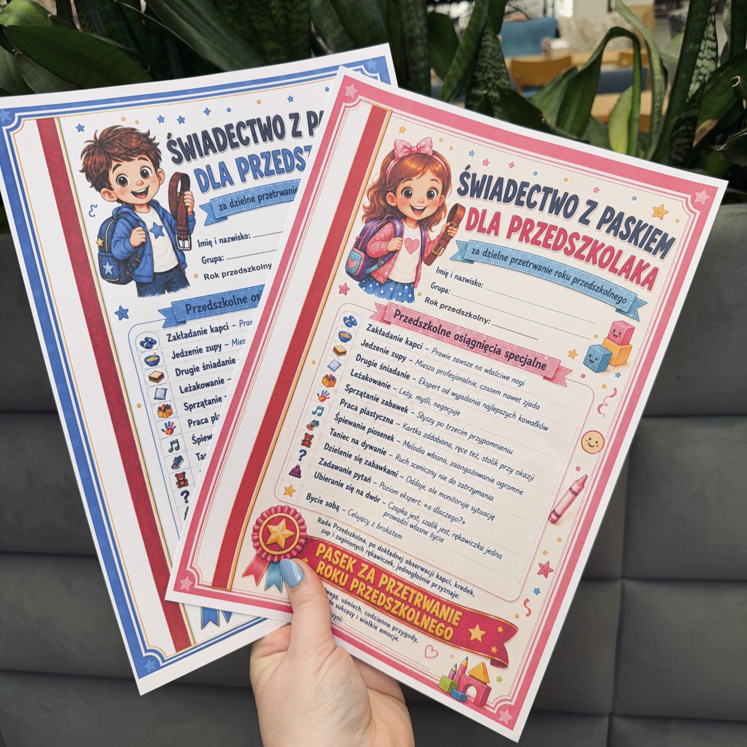 Przedszkolne świadectwa z paskiem za przetrwanie roku