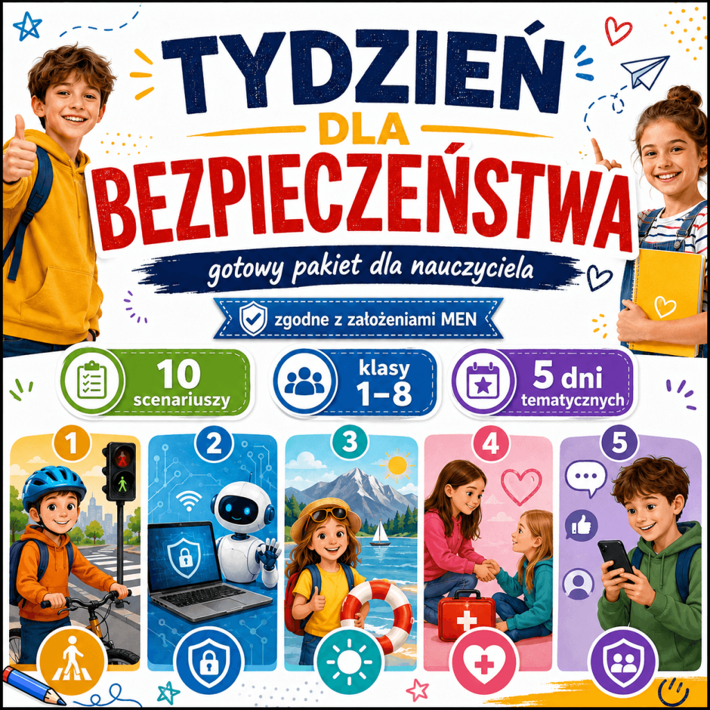 Tydzień dla Bezpieczeństwa w szkole – plan na 5 dni dla klas 1–8