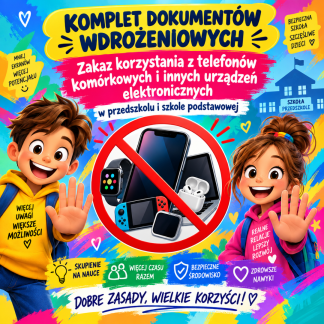 Zakaz korzystania z telefonów komórkowych i innych urządzeń elektronicznych – komplet dokumentów wdrożeniowych PDF + WORD