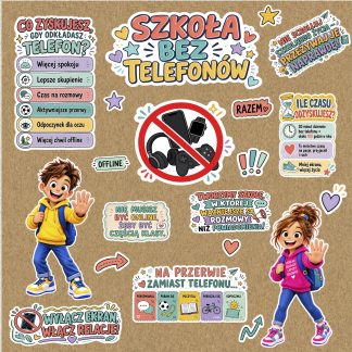 Szkoła bez telefonów – gazetka szkolna do druku