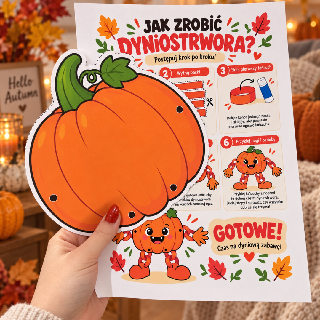 Dyniostwór – stwórz swojego dyniostwora! Jesienna praca plastyczna PDF - obrazek 3