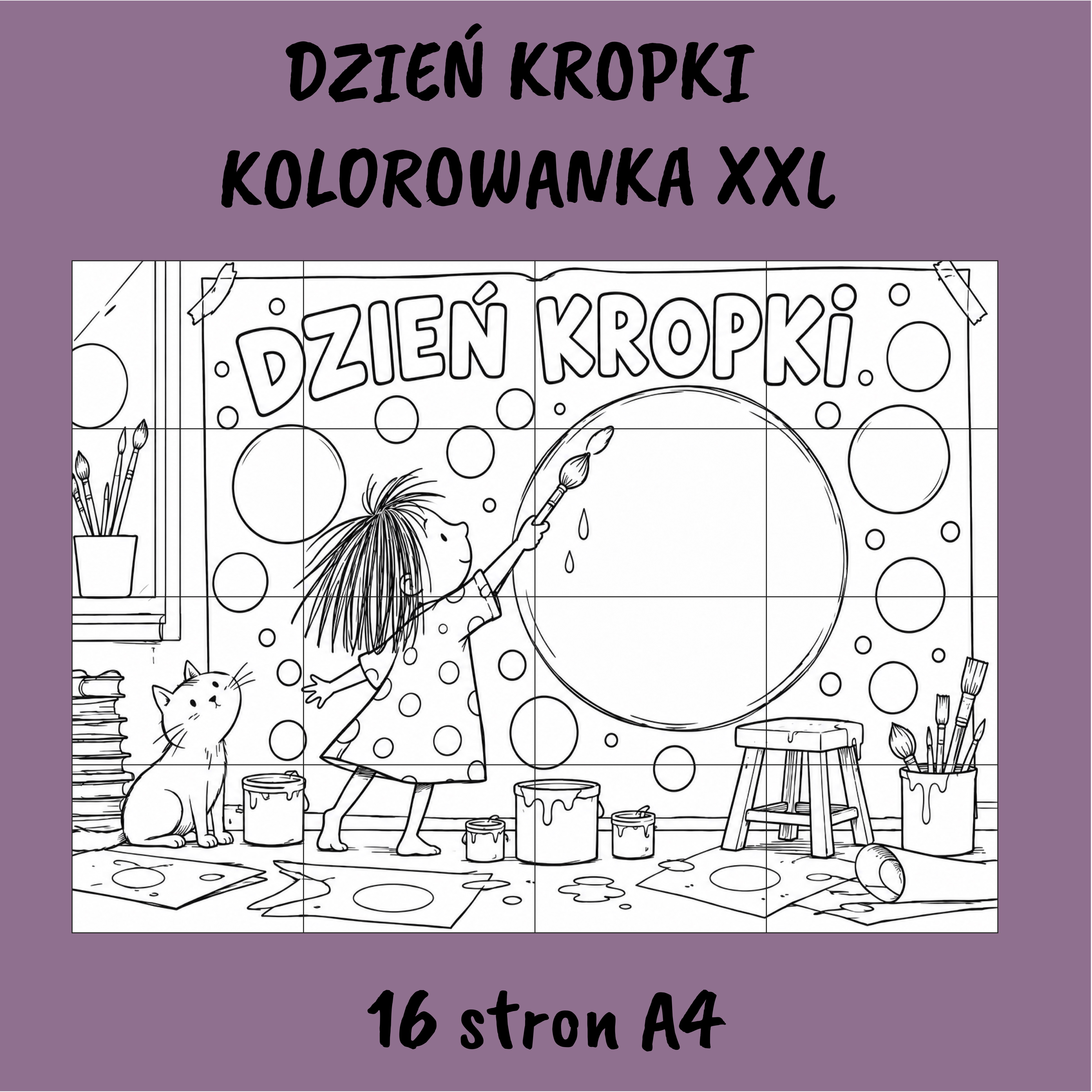 Kolorowanka XXL na Dzień Kropki — wielki plakat do wspólnego kolorowania
