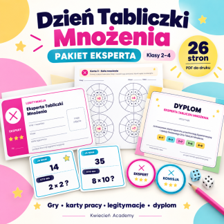 Dzień Tabliczki Mnożenia – Pakiet Eksperta dla klas 2–4 | 26 stron PDF