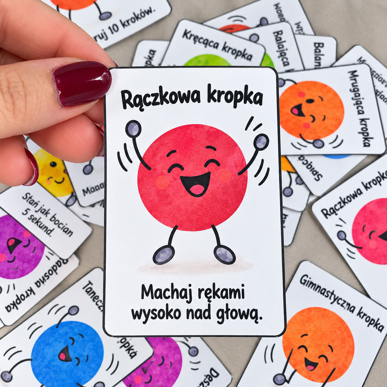 Kropkowe karty ruchowe – 30 kart - obrazek 4