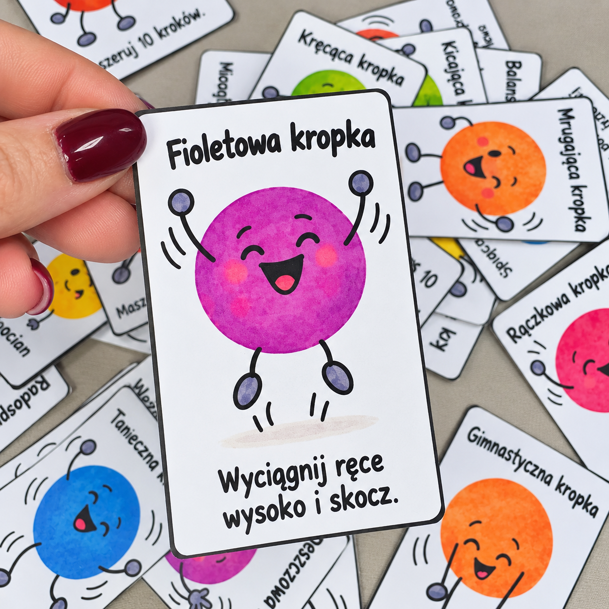 Kropkowe karty ruchowe – 30 kart - obrazek 3