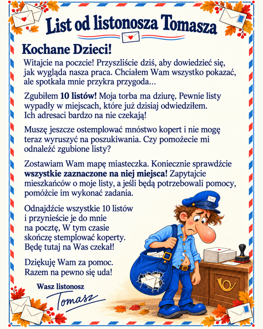 Zaginione listy listonosza – gra terenowa na Dzień Poczty | PDF do druku - obrazek 2