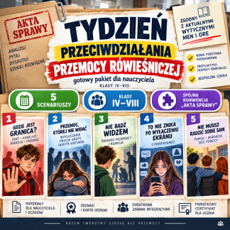 Tydzień Przeciwdziałania Przemocy Rówieśniczej – gotowy pakiet dla szkoły, klasy IV–VIII