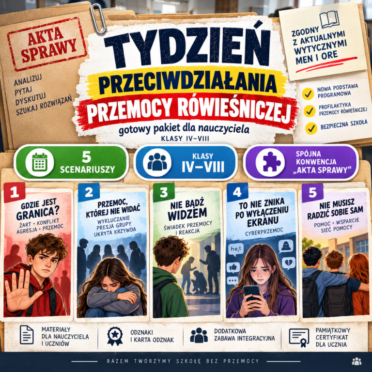 Przemoc rówieśnicza – jak rozmawiać z uczniami klas IV–VIII (bez pogadanki)