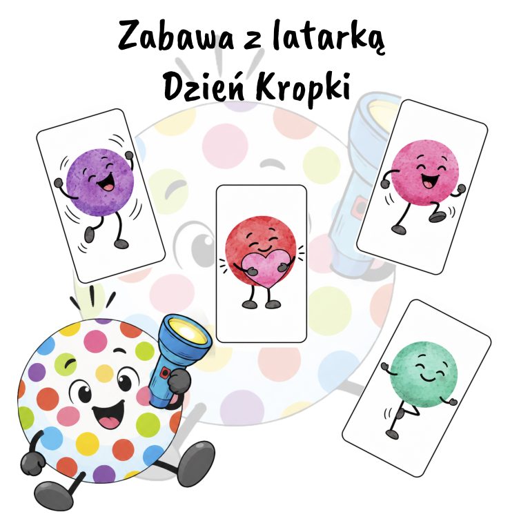 Zabawa z latarką na Dzień Kropki – materiał do druku PDF, Kwiecień Academy