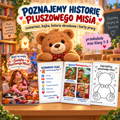 Poznajemy historię Pluszowego Misia – scenariusz i karty pracy